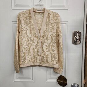 Vintage New Country Set Lace Cardigan - Size Medium